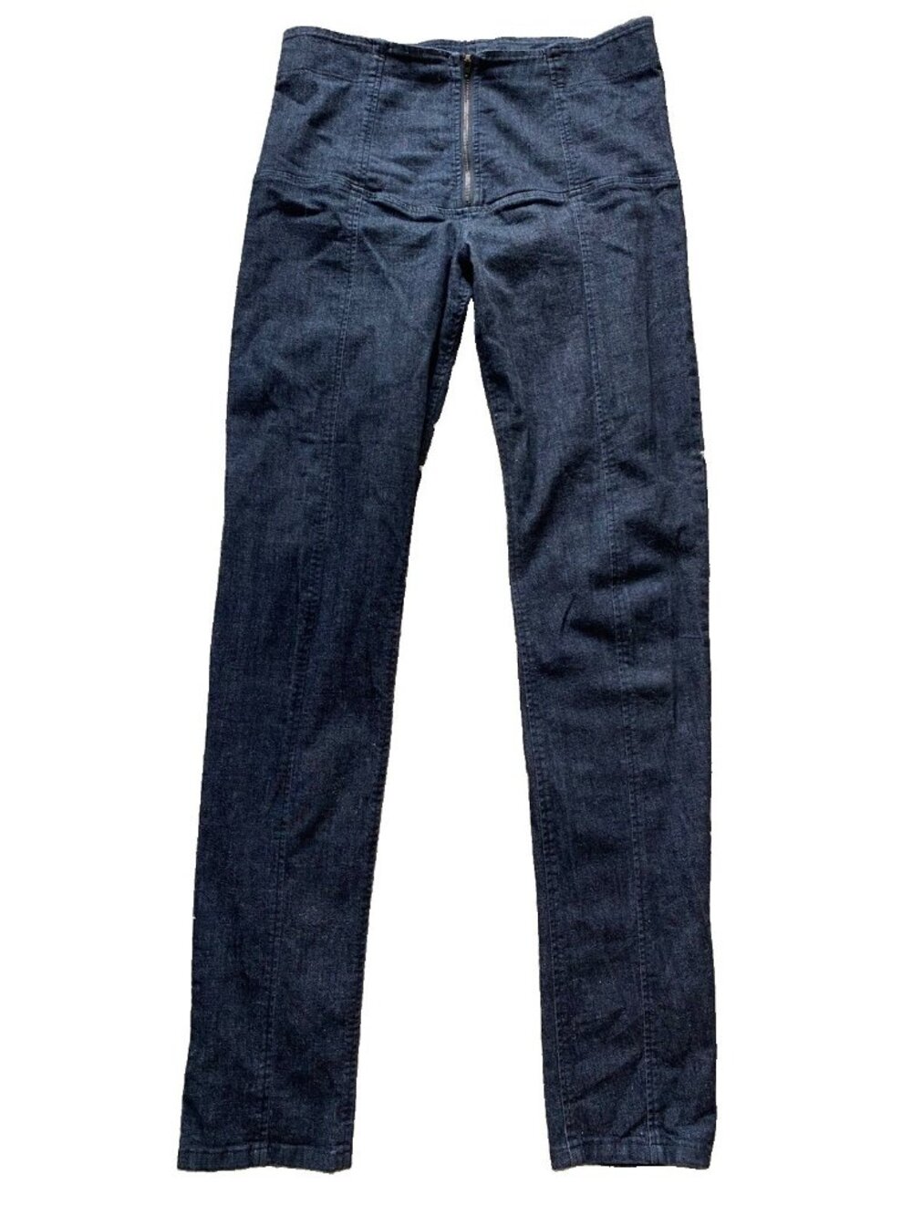 Prairie Underground Denim Jeans Large Dark Wash Zip Front Slim Fit High Waisted